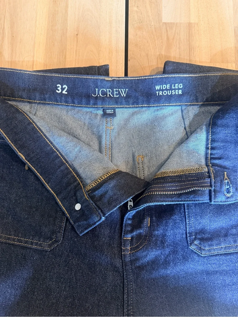 Women’s JCrew Wide Leg Dark Blue Sailor Jeans size 32